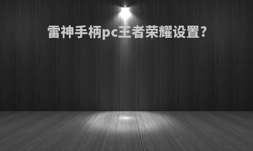 雷神手柄pc王者荣耀设置?