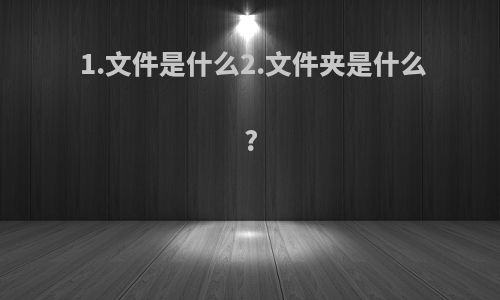 1.文件是什么2.文件夹是什么?