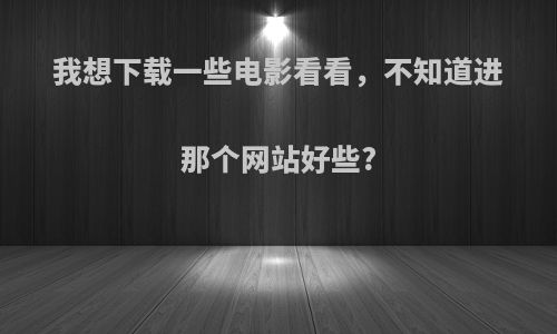 我想下载一些电影看看，不知道进那个网站好些?