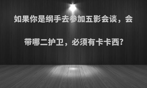 如果你是纲手去参加五影会谈，会带哪二护卫，必须有卡卡西?