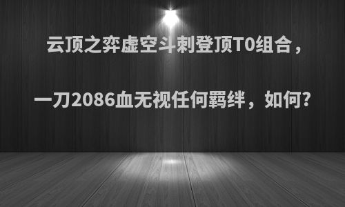 云顶之弈虚空斗刺登顶T0组合，一刀2086血无视任何羁绊，如何?