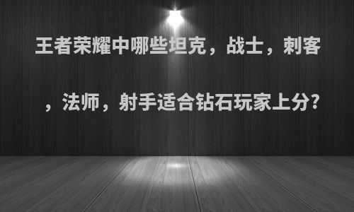 王者荣耀中哪些坦克，战士，刺客，法师，射手适合钻石玩家上分?