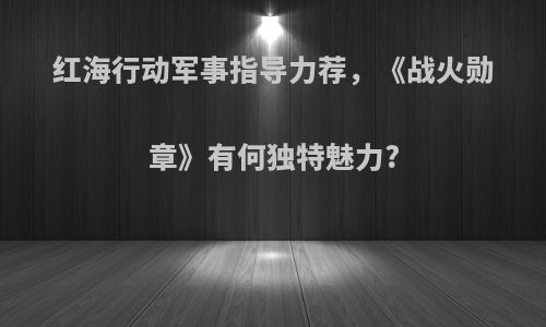 红海行动军事指导力荐，《战火勋章》有何独特魅力?