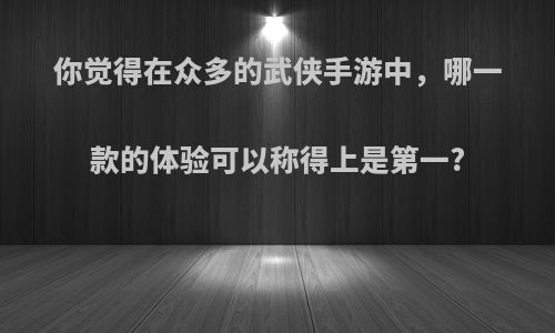 你觉得在众多的武侠手游中，哪一款的体验可以称得上是第一?