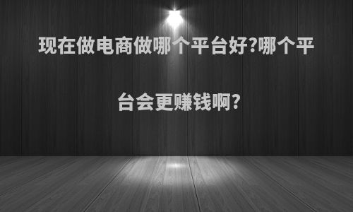 现在做电商做哪个平台好?哪个平台会更赚钱啊?