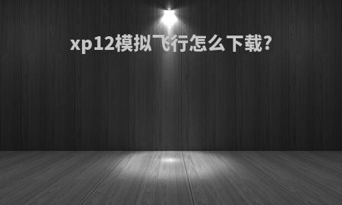 xp12模拟飞行怎么下载?