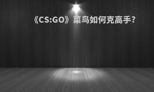 《CS:GO》菜鸟如何克高手?