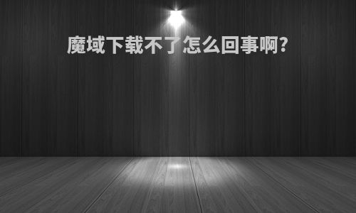 魔域下载不了怎么回事啊?