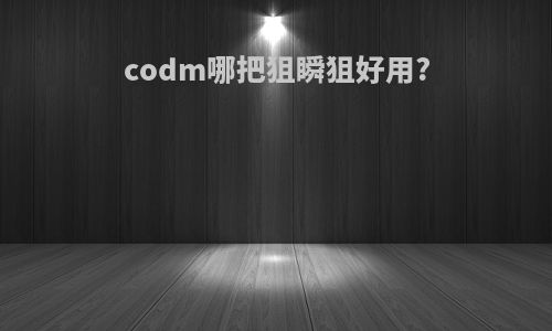 codm哪把狙瞬狙好用?