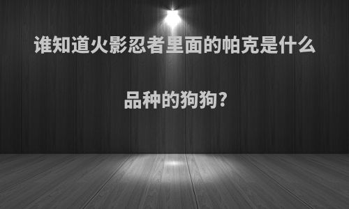 谁知道火影忍者里面的帕克是什么品种的狗狗?