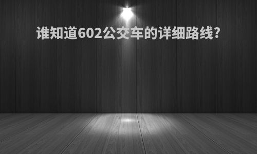 谁知道602公交车的详细路线?