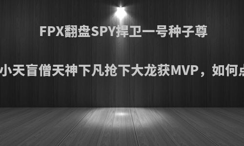 FPX翻盘SPY捍卫一号种子尊严，小天盲僧天神下凡抢下大龙获MVP，如何点评?