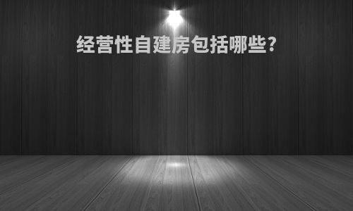 经营性自建房包括哪些?