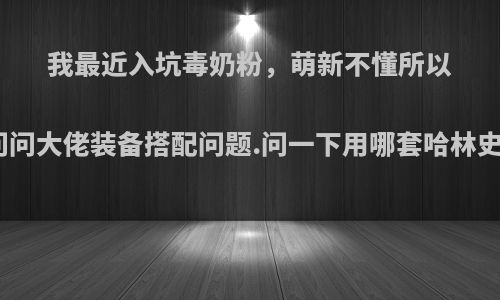 我最近入坑毒奶粉，萌新不懂所以想问问大佬装备搭配问题.问一下用哪套哈林史诗?