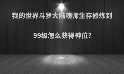 我的世界斗罗大陆魂师生存修炼到99级怎么获得神位?