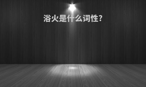 浴火是什么词性?