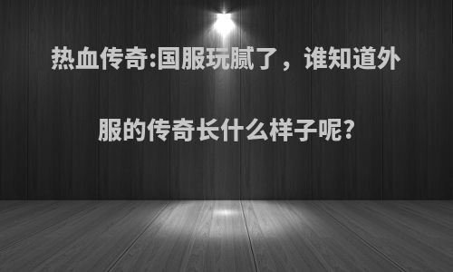 热血传奇:国服玩腻了，谁知道外服的传奇长什么样子呢?