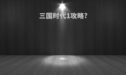 三国时代1攻略?