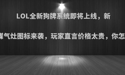 LOL全新狗牌系统即将上线，新一代煤气灶图标来袭，玩家直言价格太贵，你怎么看?