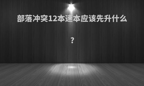 部落冲突12本速本应该先升什么?