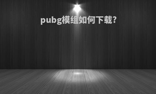 pubg模组如何下载?