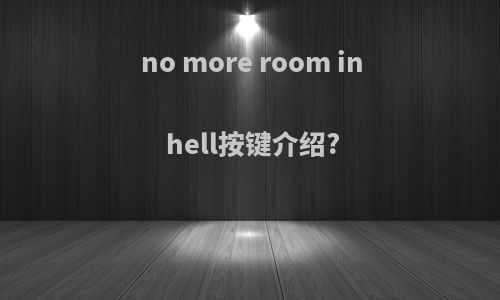 no more room in hell按键介绍?