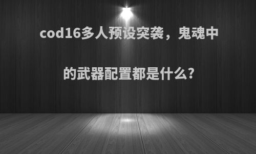 cod16多人预设突袭，鬼魂中的武器配置都是什么?