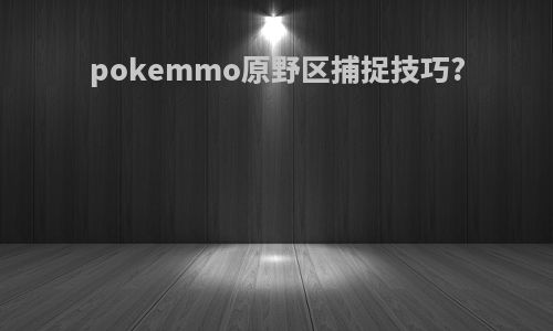 pokemmo原野区捕捉技巧?