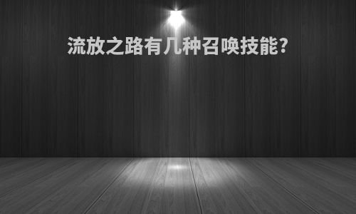 流放之路有几种召唤技能?