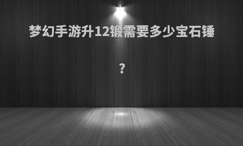 梦幻手游升12锻需要多少宝石锤?