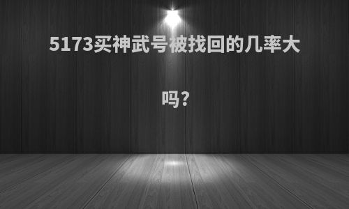 5173买神武号被找回的几率大吗?