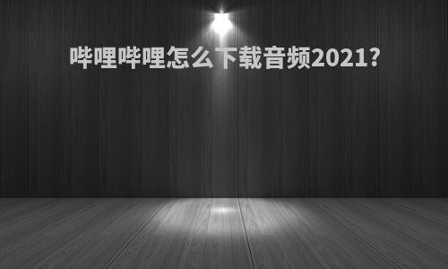 哔哩哔哩怎么下载音频2021?