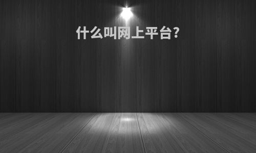 什么叫网上平台?