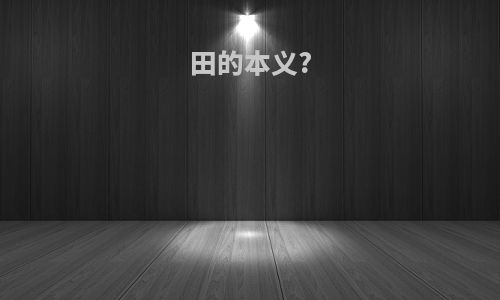 田的本义?