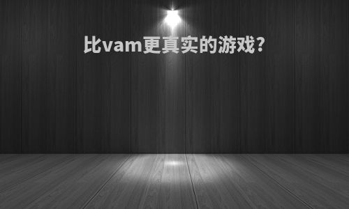 比vam更真实的游戏?