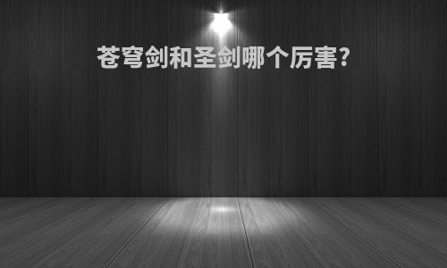 苍穹剑和圣剑哪个厉害?