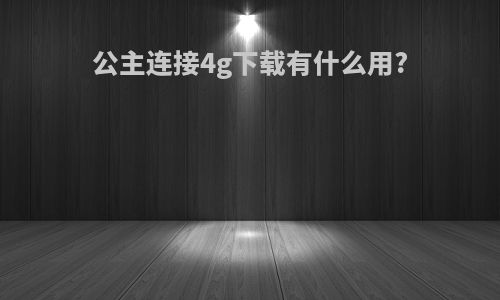 公主连接4g下载有什么用?
