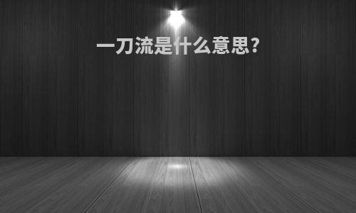 一刀流是什么意思?