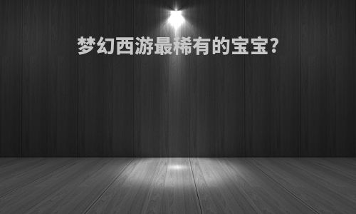 梦幻西游最稀有的宝宝?