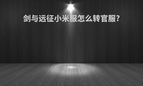 剑与远征小米服怎么转官服?