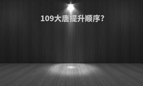 109大唐提升顺序?