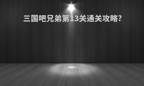 三国吧兄弟第13关通关攻略?