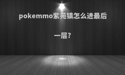pokemmo紫苑镇怎么进最后一层?