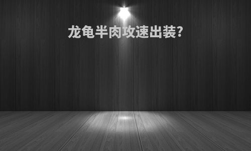 龙龟半肉攻速出装?