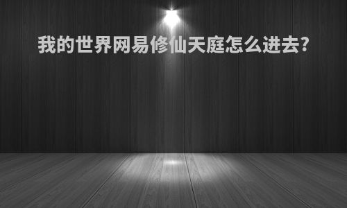 我的世界网易修仙天庭怎么进去?