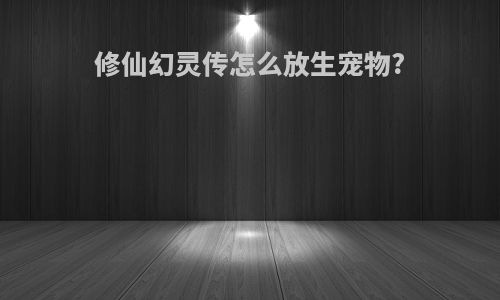 修仙幻灵传怎么放生宠物?