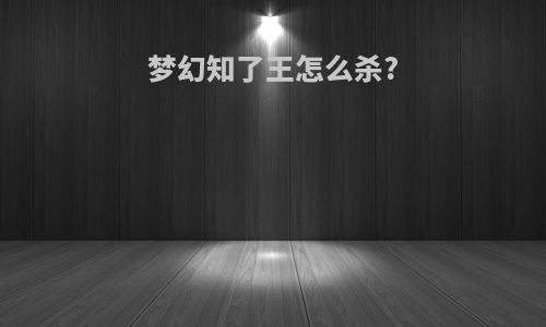梦幻知了王怎么杀?