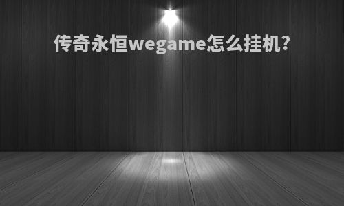 传奇永恒wegame怎么挂机?