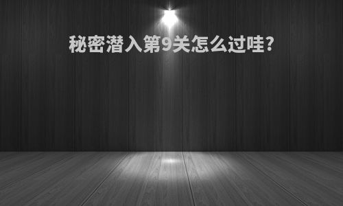 秘密潜入第9关怎么过哇?