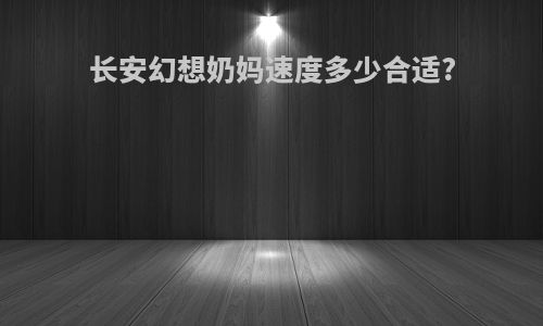 长安幻想奶妈速度多少合适?